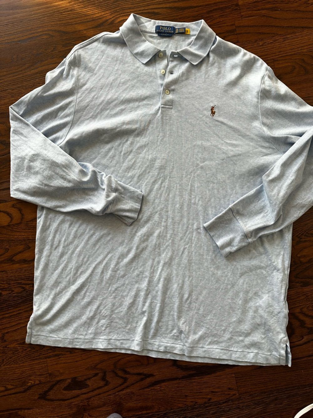 Polo Ralph Lauren Light Blue Classic Fit Long Sleeve Polo Men's | Timeless 2XL